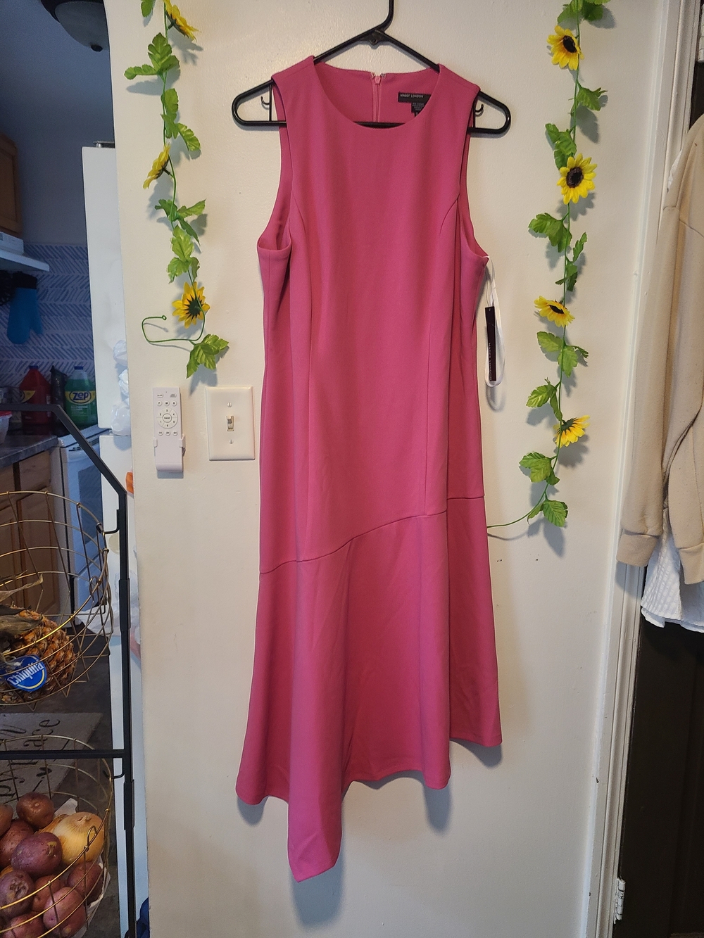Maggy London Asymmetric Hem Fit & Flare Midi Dress